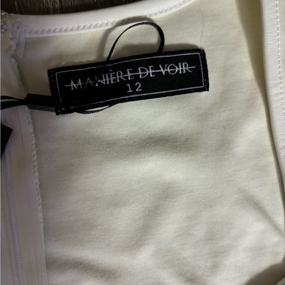 NWT Maniere De Voir White Pleated Bandage Playsuit Romper Jumpsuit Size 12 - Picture 4 of 14
